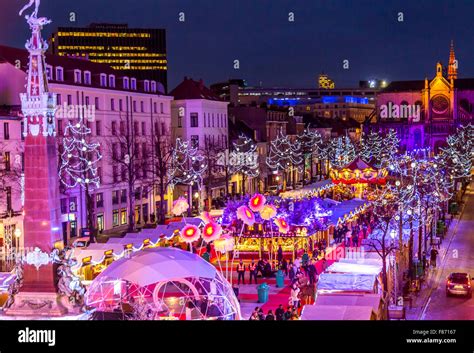 Christmas in Brussels, Belgium, Christmas market on the Fish-Market ...