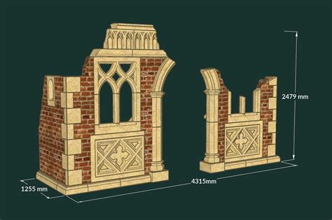 Garden Feature Ruins - Gothic Ruin Kits - Redwood Stone