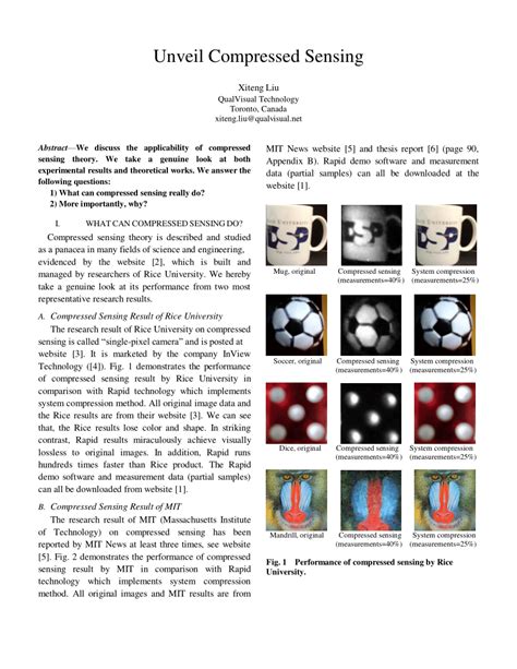 (PDF) Unveil "Compressed Sensing"