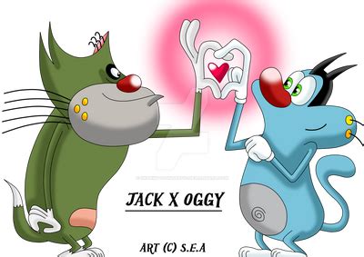 Oggy And The Cockroaches-Jack X Oggy-Finger Heart by SkunkyNoid on ...