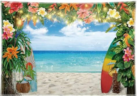 Hawaiian Luau Party Fabric Phot Backdrop and 24 similar items