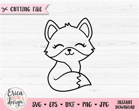 Fox Outline SVG Cute Fox Cut File Mom Baby Shower Girl Shirt - Etsy Canada