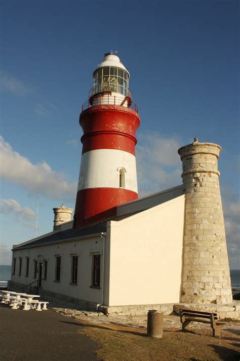 Cape Agulhas Lighthouse, South Africa Stock Photo - Image of white ...