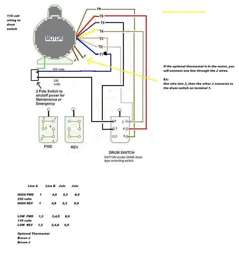 How to wire a baldor L3514 to a 6 pole drum switch single phase 115 ...