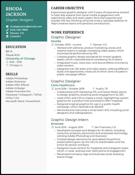 22 Graphic Designer Resume Examples That Work in 2024