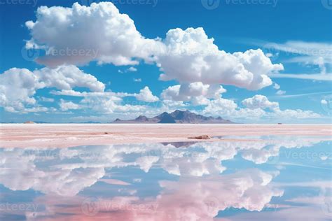 Salar de Uyuni, reflection water, sky. AI generative 24189860 Stock ...