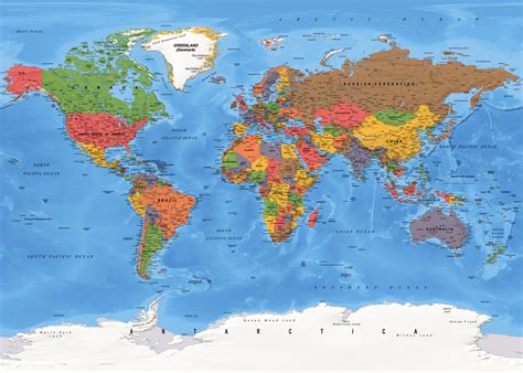 Mapa Detailed political world map ǀ Mapy všech měst a států na zeď ǀ ...