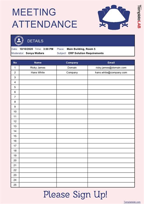 Printable Attendance Form - Printable Forms Free Online