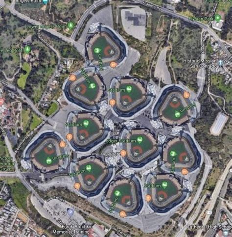 The size of Dodger Stadium parking lot. It fits 10... - Maps on the Web