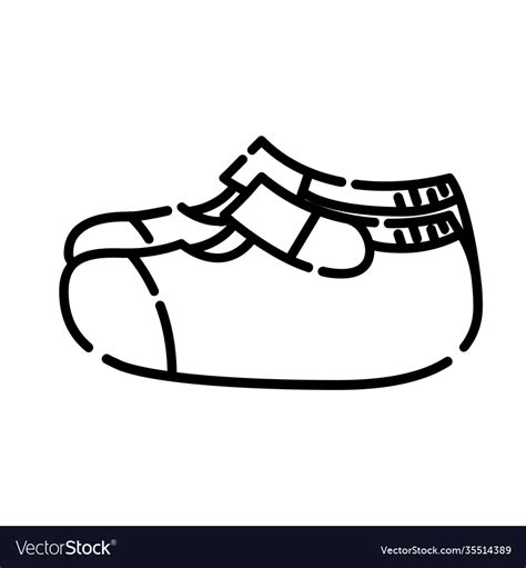 Baby shoes icon design clip art line Royalty Free Vector