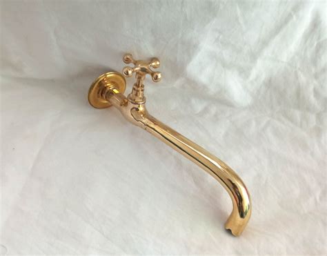 Wall Mounted Brass Faucet Brass Faucet Bar Faucet, Unlacquered Bathroom ...