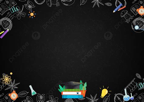 Education Hand Drawn School Supplies Creative Blackboard Background ...