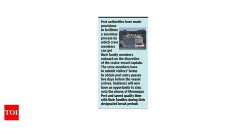 Family visits for cruise workers at Mormugao port | Goa News - Times of ...