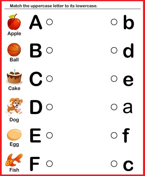 Match Upper and Lower Case Letters Worksheets