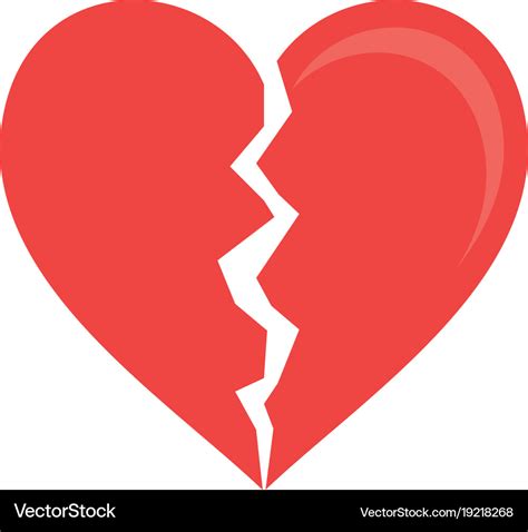 Heart broken symbol Royalty Free Vector Image - VectorStock