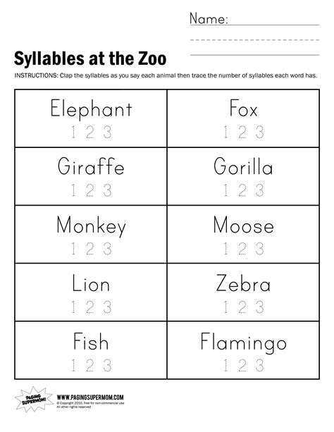 Open Closed Syllables Worksheet