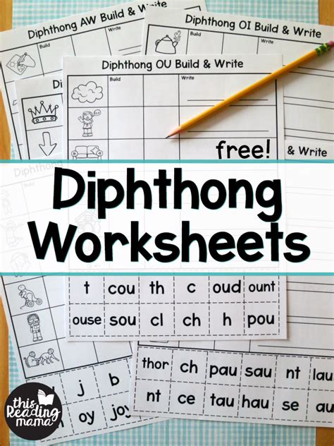 Diphthong Worksheets - Build & Write - This Reading Mama