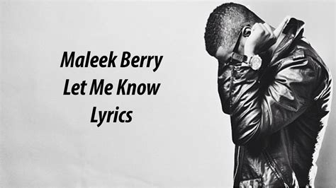 Maleek Berry:Let Me Know - YouTube