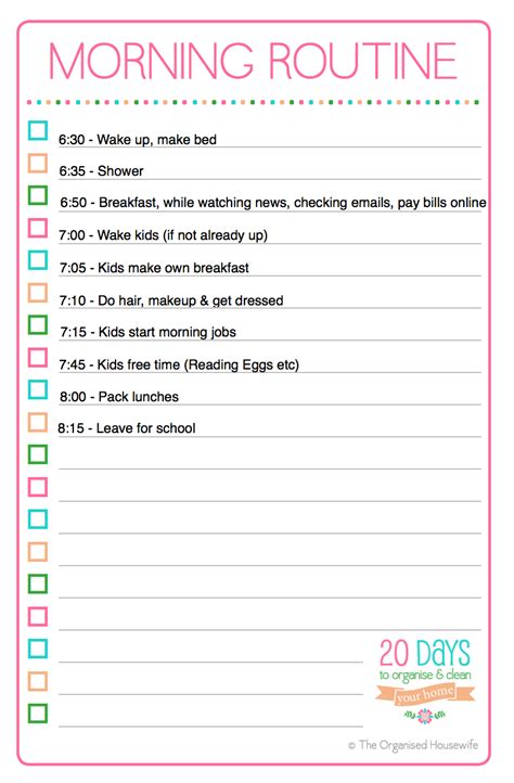 Good Morning Routine Chart