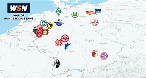 Map of Bundesliga Teams [Updated 2020] - WSN