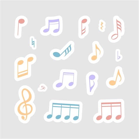 Premium Vector | Colorful isolated musical notes sticker