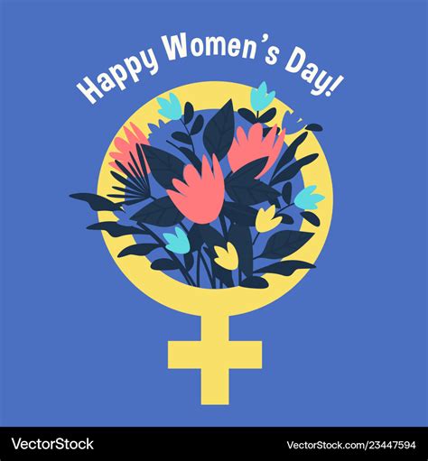 International womens day poster woman sign Vector Image