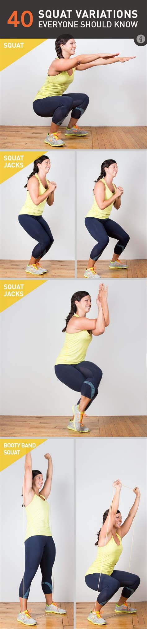 40 Squat Variations | Fun workouts, Workout routine, Exercise