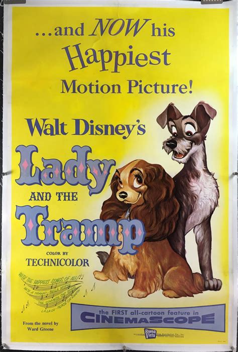 LADY AND THE TRAMP, Original Classic Walt Disney Movie Poster ...