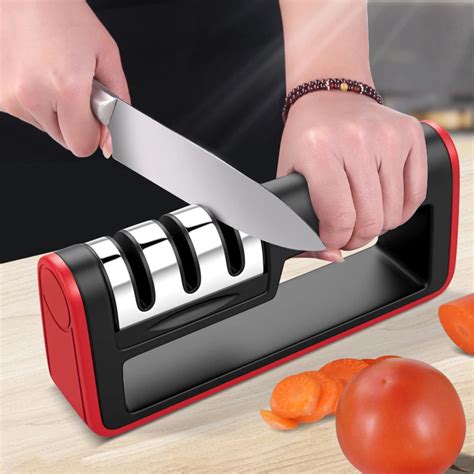 Professional Knife Sharpener Stainless Steel 3Stage Ceramic Knife ...