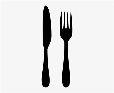 Fork Clipart Black - Fork And Knife Silhouette - 222x591 PNG Download ...