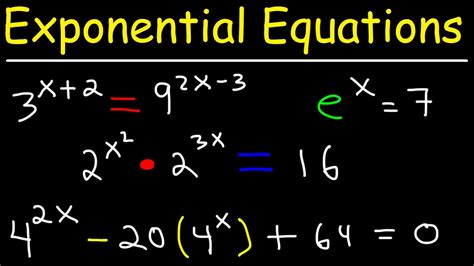 Exponential Equation Formula