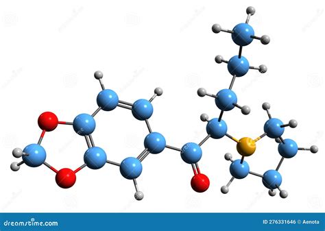 3D Image of Methylenedioxypyrovalerone Skeletal Formula Stock ...