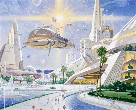 City Of The Future Retro Futurism Futuristic City Sci Fi Illustration ...