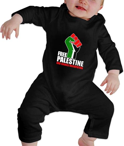 Amazon.com: Free Palestine Baby Long Sleeve Bodysuit Jumpsuits Pajama ...