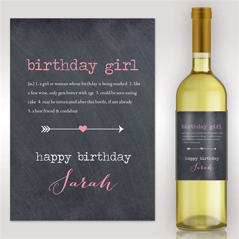 Birthday Wine Label Custom Wine Label Personalized Wine - Etsy