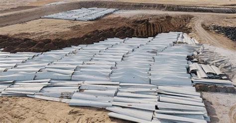 The cemetery contains 4,000 giant wind turbine blades in the US