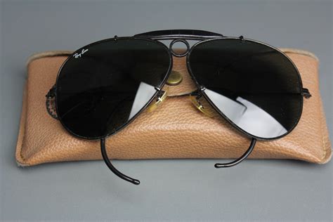 Vintage Ray-Ban Aviator Black Frame Black Lens Sunglasses