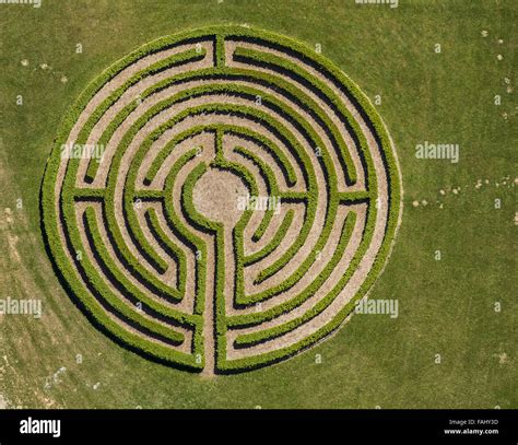 Aerial view, labyrinth, hedge maze, maze, friends and supporters of ...