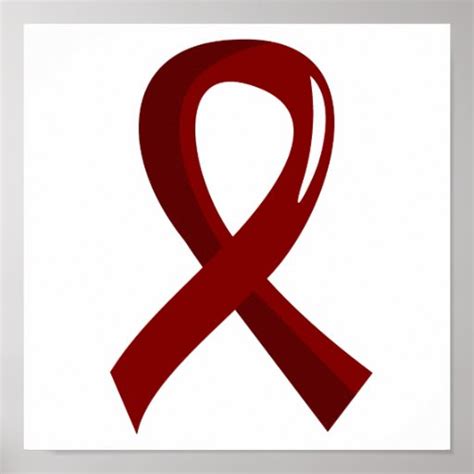 Sickle Cell Disease Burgundy Ribbon 3 Poster | Zazzle