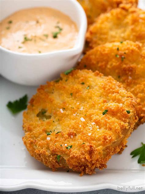 Fried Green Tomatoes {with Remoulade sauce} - Belly Full