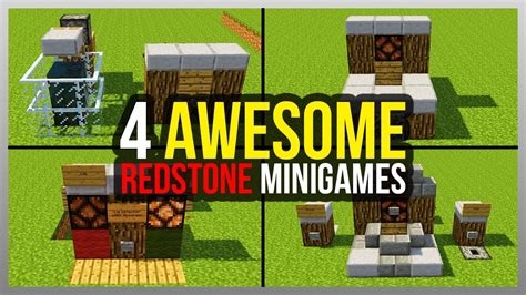 ️ 4 AWESOME Minecraft Redstone Minigames! (Tutorials Included) - YouTube