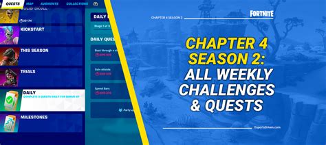 All Weekly Challenges & Quests in Fortnite Chapter 4 Season 2