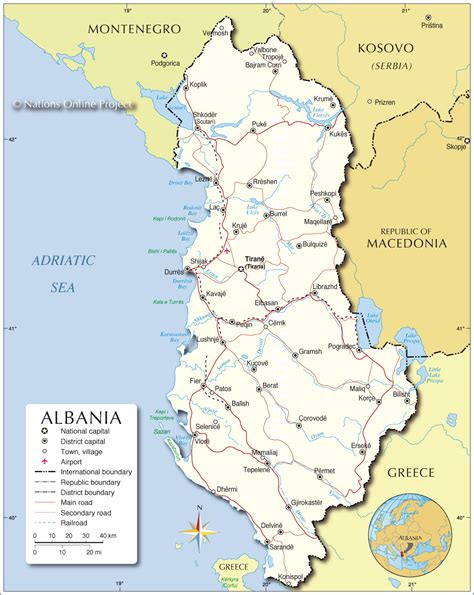 Political Map of Albania - Nations Online Project