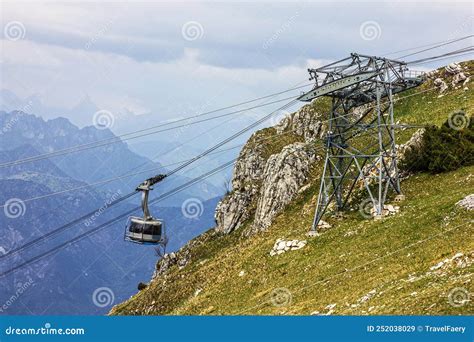 Monte Baldo Mountain Cable Car, Italy, Lombardy, Malcesine Stock Image ...