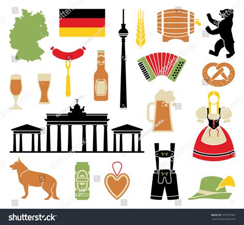 Traditional Symbols Culture Architecture Cuisine Germany: vector de ...