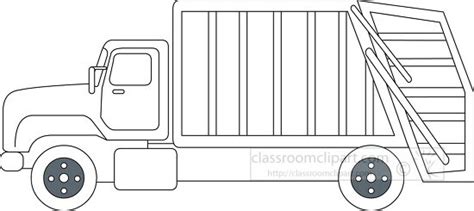 Truck Clipart-garbage truck black outline clipart