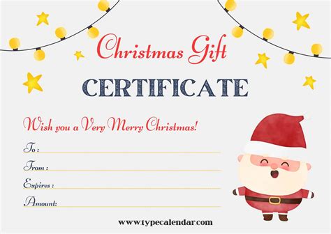 Free Printable Christmas Gift Certificate Templates [Spread Christmas ...