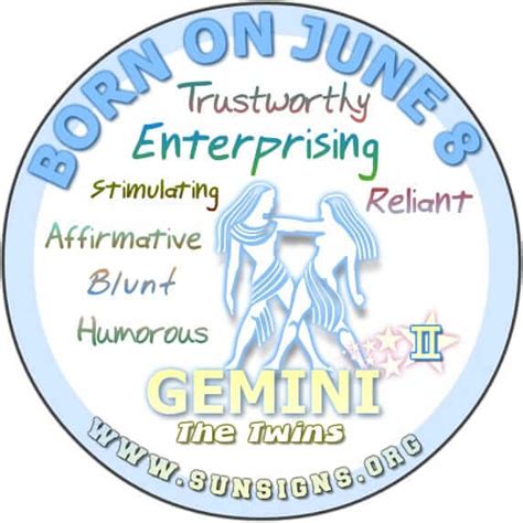 June 8 - Birthday Horoscope Personality | Sun Signs