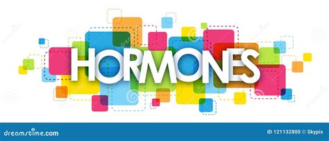 HORMONES Banner on Colorful Squares Background Stock Vector ...