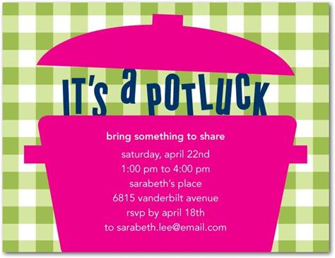 Potluck Invitation Template